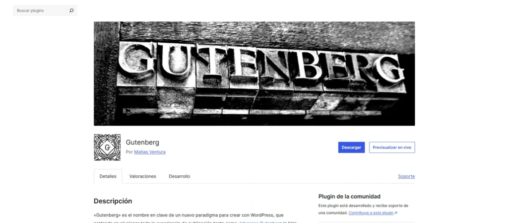 Gutenberg page builder